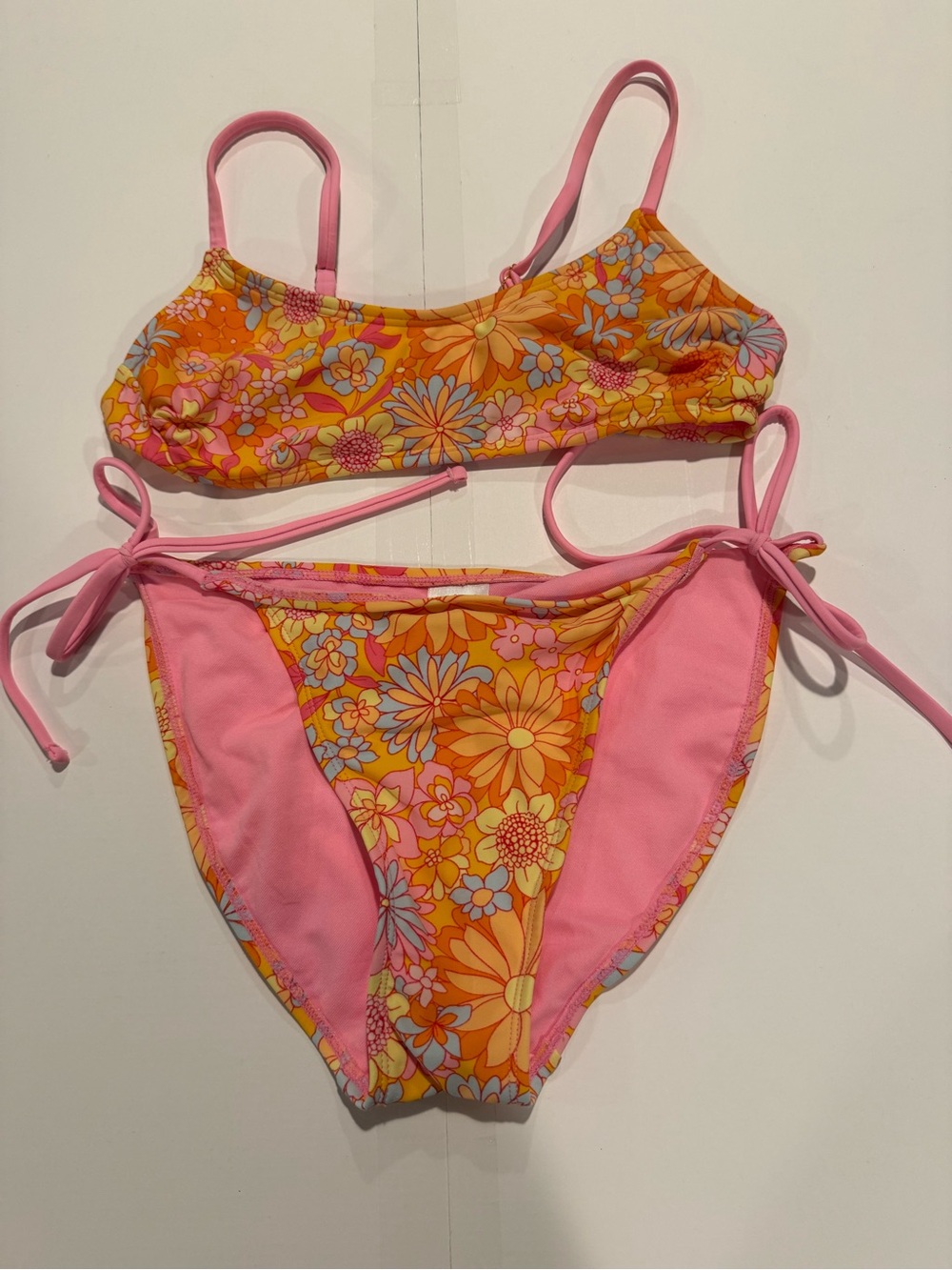 Wild FableFloral Pink & Orange Two-Piece Bikini